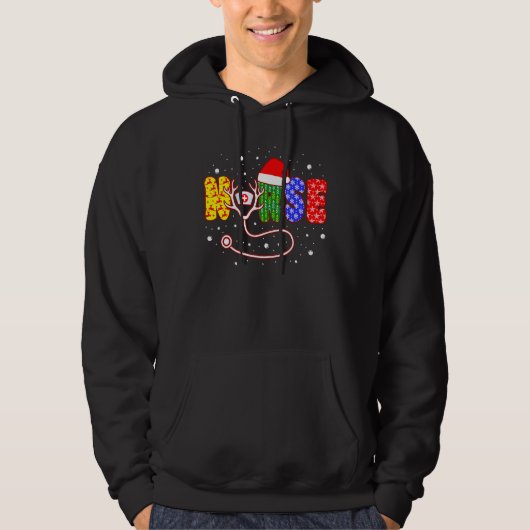 Christmas Nurse Plaid Red Green Nurse Hat Xmas Dec Hoodie (Vorderseite)