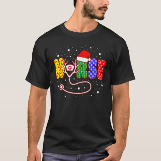 Christmas Nurse Plaid Red Green Nurse Hat Xmas Dec T-Shirt