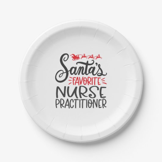 Christmas nurse practitioner, nurse np pappteller (Vorderseite)