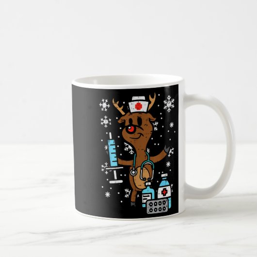 Christmas Nurse Reindeer Funny Xmas Nursing Scrub Kaffeetasse (Rechts)