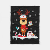 Christmas Nurse Reindeer Funny Xmas Scrub Top Nurs Fleecedecke (Vorderseite)