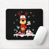 Christmas Nurse Reindeer Funny Xmas Scrub Top Nurs Mousepad (Mit Mouse)