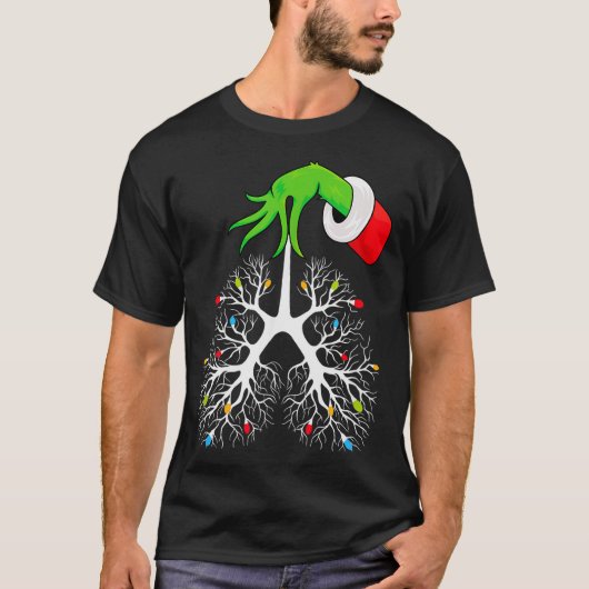 Christmas Nurse Resratory Therast Lung Lights Funn T-Shirt (Vorderseite)
