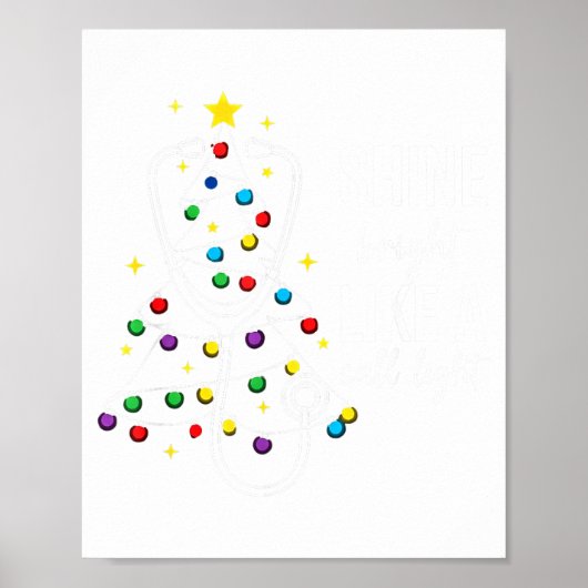 Christmas Nurse Shine Bright Like A Call Light Xma Poster (Vorne)