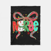 Christmas Nurse Snowman Xmas Pajamas Rn Icu Nicu E Fleecedecke (Vorderseite)