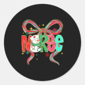 Christmas Nurse Snowman Xmas Pajamas Rn Icu Nicu E Runder Aufkleber (Vorderseite)