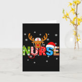 Christmas Nurse Stethoscope Santa Hat Reindeer Xma Karte (Gelbe Blume)