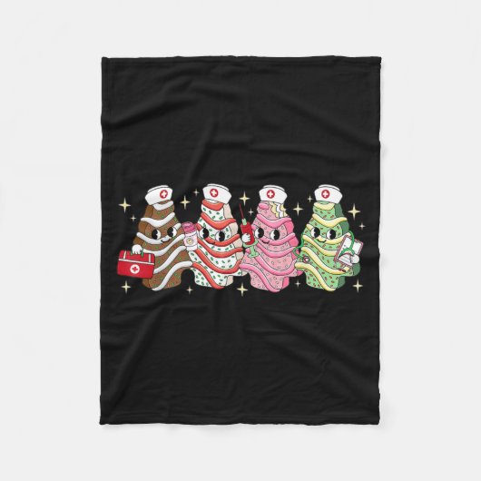 Christmas Nurse Tree Cake Emergency Christmas Rn E Fleecedecke (Vorderseite)