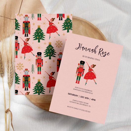 Christmas Nutcracker Ballerina Baby Girl Geburtsta Einladung