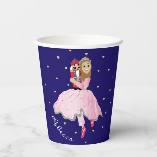 Christmas Nutcracker Ballerina Lt Brn Pappbecher (Rückseite)