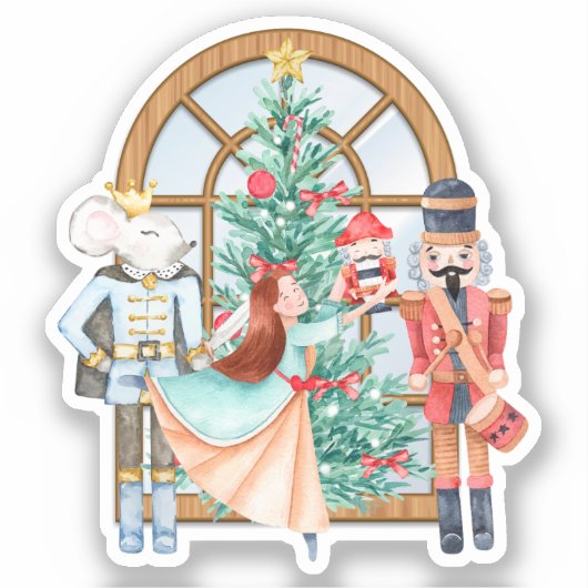 Christmas Nutcracker Ballerina Mouse King Vinyl Aufkleber (Vorderseite)