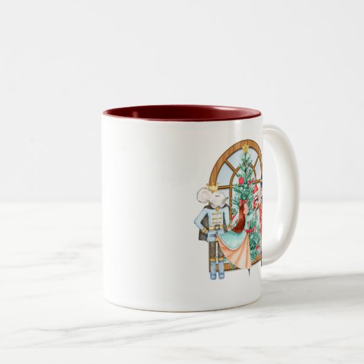 Christmas Nutcracker Ballerina Mouse King Zweifarbige Tasse (VorderseiteRechts)