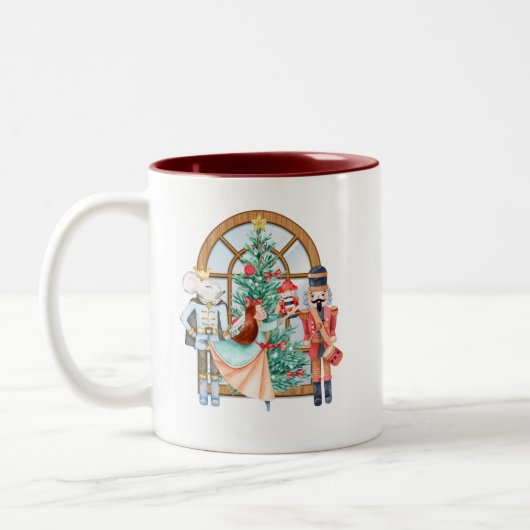 Christmas Nutcracker Ballerina Mouse King Zweifarbige Tasse (Links)