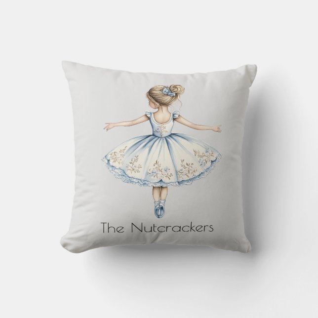 Christmas Nutcracker Ballerina Watercolor Kissen (Vorderseite)