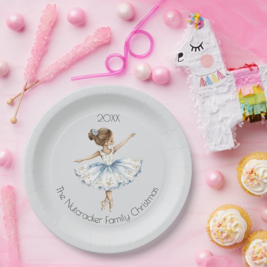 Christmas Nutcracker Ballerina Watercolor Pappteller (Party)