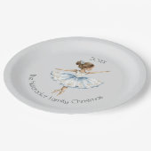 Christmas Nutcracker Ballerina Watercolor Pappteller (Schrägansicht)