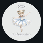Christmas Nutcracker Ballerina Watercolor Runder Aufkleber<br><div class="desc">Machen Sie Ihre Weihnachtszeit unvergesslich mit diesen eleganten Nutcracker Ballerina themed Aufkleber. Sie können dieses Design personalisieren,  indem Sie auf "Diese Vorlage personalisieren" klicken oder wenn Sie den Schriftart,  die Hintergrundfarben ändern oder die Designelemente anders anordnen möchten,  klicken Sie auf "Bearbeiten mit dem Entwurfswerkzeug".</div>
