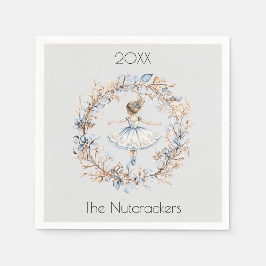 Christmas Nutcracker Ballerina Watercolor Serviette (Vorderseite)