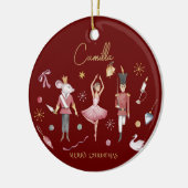 Christmas Nutcracker Ballerina Whimsical Kids Name Keramik Ornament (Links)
