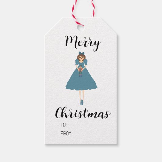 Christmas Nutcracker Ballet Clara Geschenk Tag Geschenkanhänger (Vorderseite)