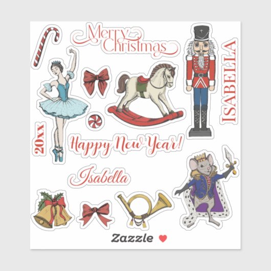 Christmas Nutcracker Ballet Sticker Sheet (Blatt)
