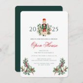 Christmas Nutcracker Berries Open House Holiday Einladung (Vorne/Hinten)