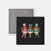 Christmas Nutcracker Black Girls Kids Festive Xmas Magnet (Vorderseite/Rückseite)