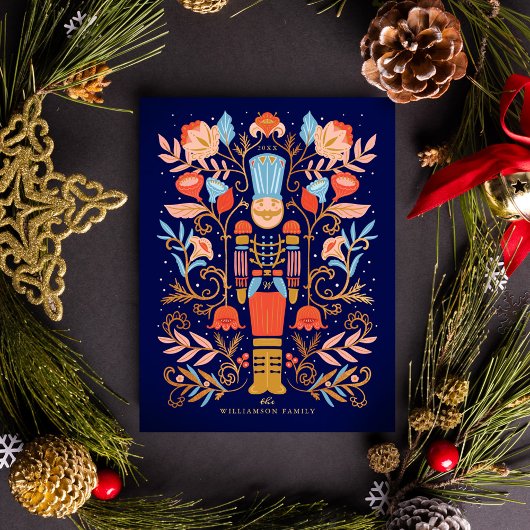 Christmas Nutcracker Blumenkunst & Multiple Foto Postkarte