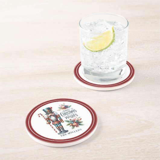 Christmas Nutcracker Candy Cane Weihnachtswünsche Getränkeuntersetzer (Seite)