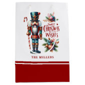 Christmas Nutcracker Candy Cane Weihnachtswünsche Mittlere Geschenktüte (Vorderseite)