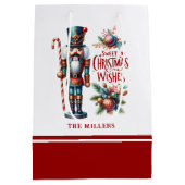 Christmas Nutcracker Candy Cane Weihnachtswünsche Mittlere Geschenktüte (Rückseite)