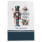 Christmas Nutcracker Candy Cane Weihnachtswünsche Mittlere Geschenktüte (Vorderseite)