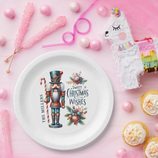 Christmas Nutcracker Candy Cane Weihnachtswünsche Pappteller (Party)