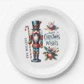 Christmas Nutcracker Candy Cane Weihnachtswünsche Pappteller (Vorderseite)
