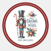 Christmas Nutcracker Candy Cane Weihnachtswünsche Runder Aufkleber (Vorderseite)