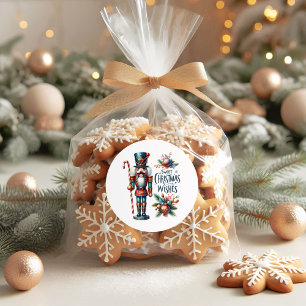 Christmas Nutcracker Candy Cane Weihnachtswünsche Runder Aufkleber