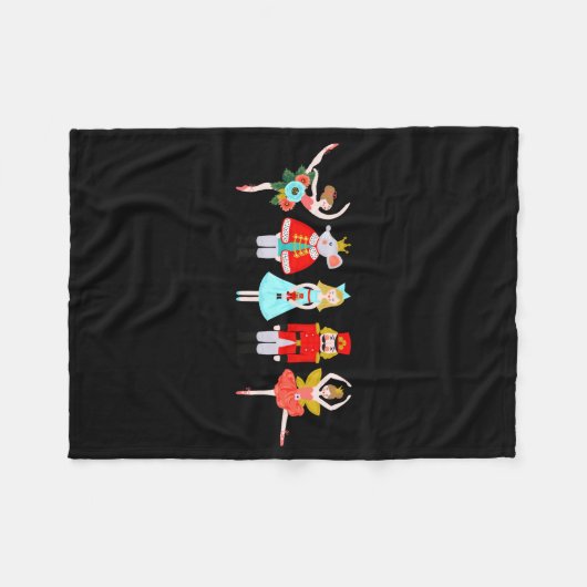 Christmas Nutcracker Character Illustrations Fleecedecke (Vorderseite (Horizontal))