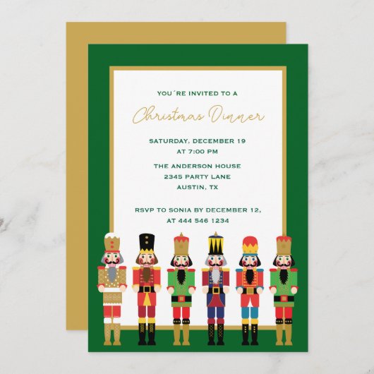 CHRISTMAS NUTCRACKER EINLADUNG (Vorne/Hinten)