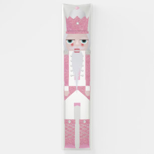 Christmas Nutcracker Glitzer rosa Banner