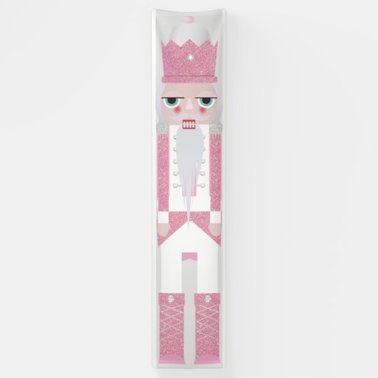 Christmas Nutcracker Glitzer rosa Banner (Vertikal)