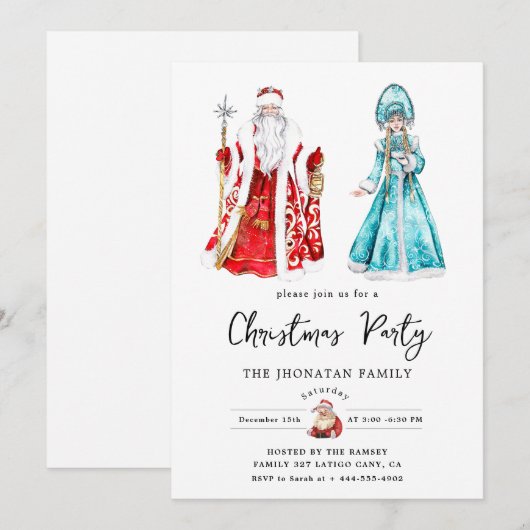 Christmas Nutcracker Isolated Einladung (Vorne/Hinten)