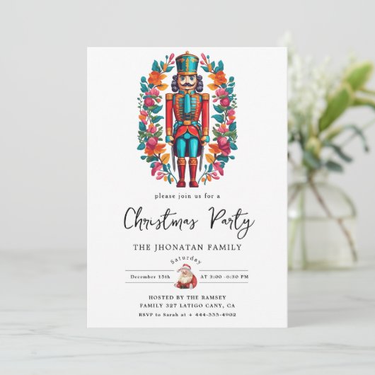 Christmas Nutcracker Isolated Einladung (Stehend Vorderseite)