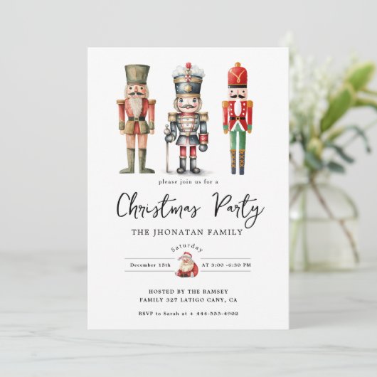 Christmas Nutcracker Isolated Einladung (Stehend Vorderseite)