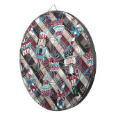 Christmas Nutcracker Kariert Blue Burgund Dartscheibe (Vorderseite rechts)