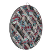 Christmas Nutcracker Kariert Blue Burgund Dartscheibe (Vorderseite Links)