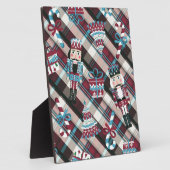 Christmas Nutcracker Kariert Blue Burgund Fotoplatte (Seite)