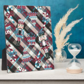 Christmas Nutcracker Kariert Blue Burgund Fotoplatte (Seite)