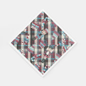 Christmas Nutcracker Kariert Blue Burgund Napkins Serviette (Ecke)