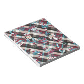 Christmas Nutcracker Kariert Blue Burgund Notizblock (angewinkelt)