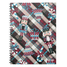 Christmas Nutcracker Kariert Blue Burgund Notizblock